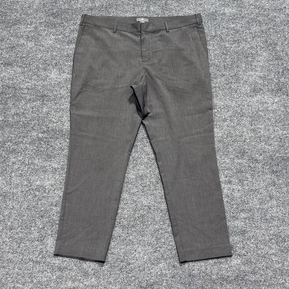 H&M Pants Mens 40R Gray Slim Fit Dress Slacks Trousers Polyester Viscose Blend